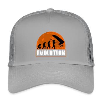 Evolution of Hang Glider Pilot Sunset Design - Kids’ Trucker Cap - light grey - Front