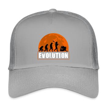Yoga Evolution Silhouette Sunset Retro - Kids’ Trucker Cap - light grey - Front