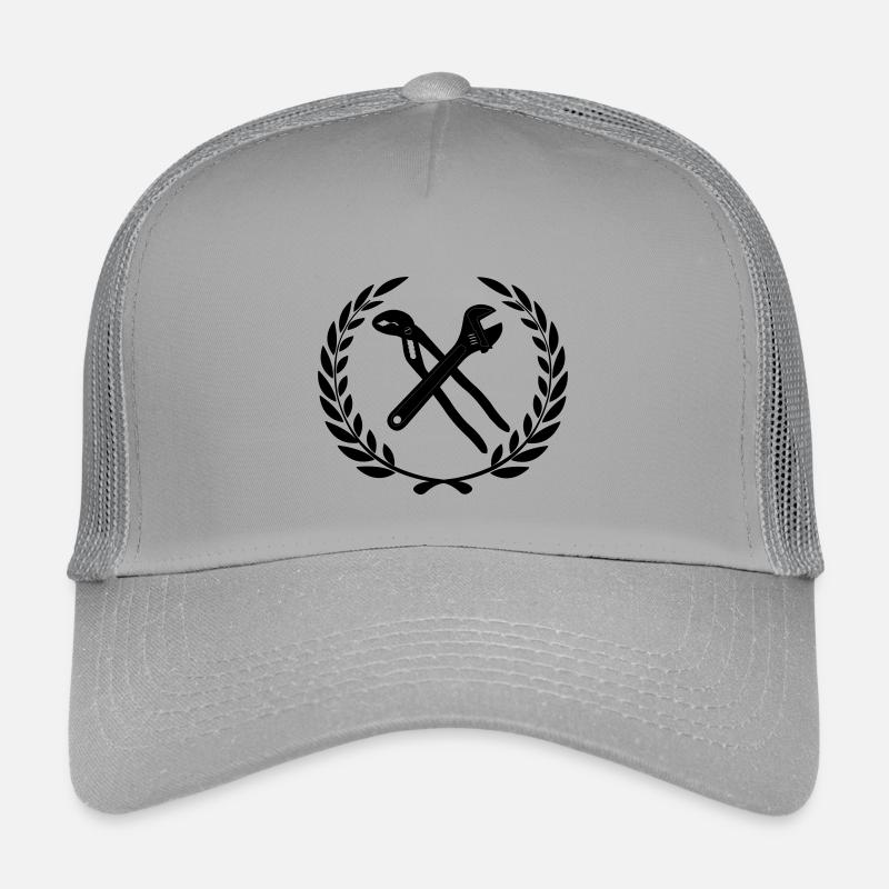 Pince à pompe à eau et clé croisée dans une couronne de laurier Casquette trucker enfant