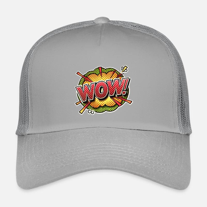 Pop Art Explosion Wow Design - Kids’ Trucker Cap - light grey