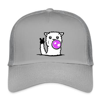 Lunettes de soleil chewing-gum lama Paix Victoire Main Cool - Casquette trucker enfant - gris clair - Devant