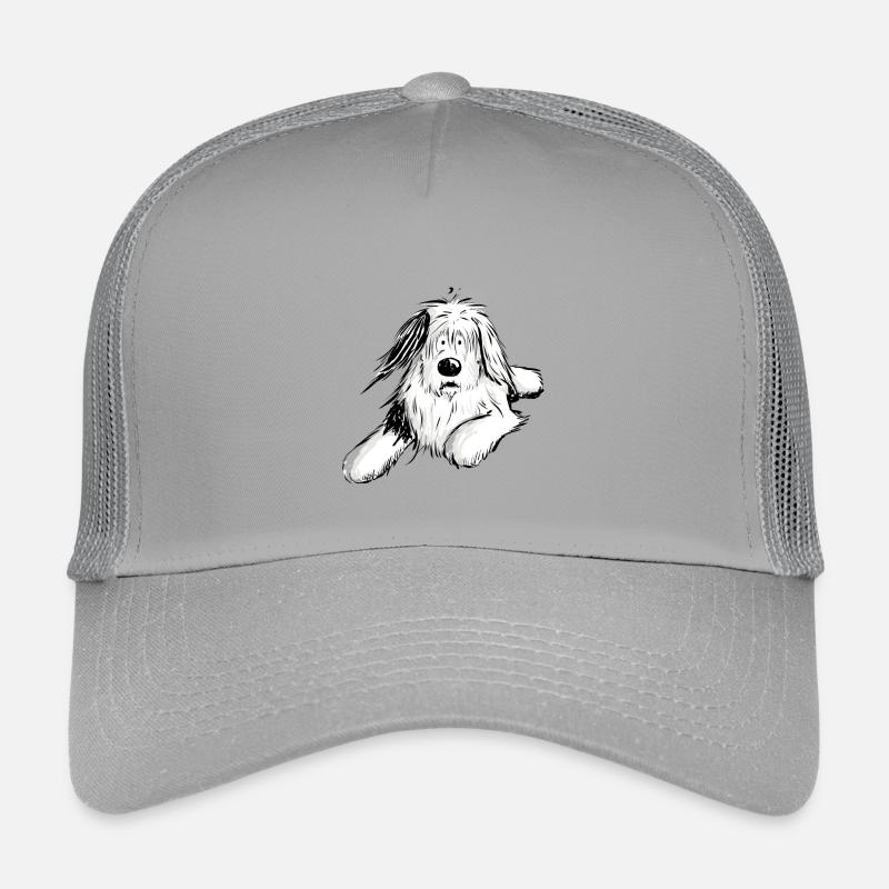 Felliger Bobtail I Beraded Collie Hund I Geschenk - Kinder Trucker-Cap - Hellgrau