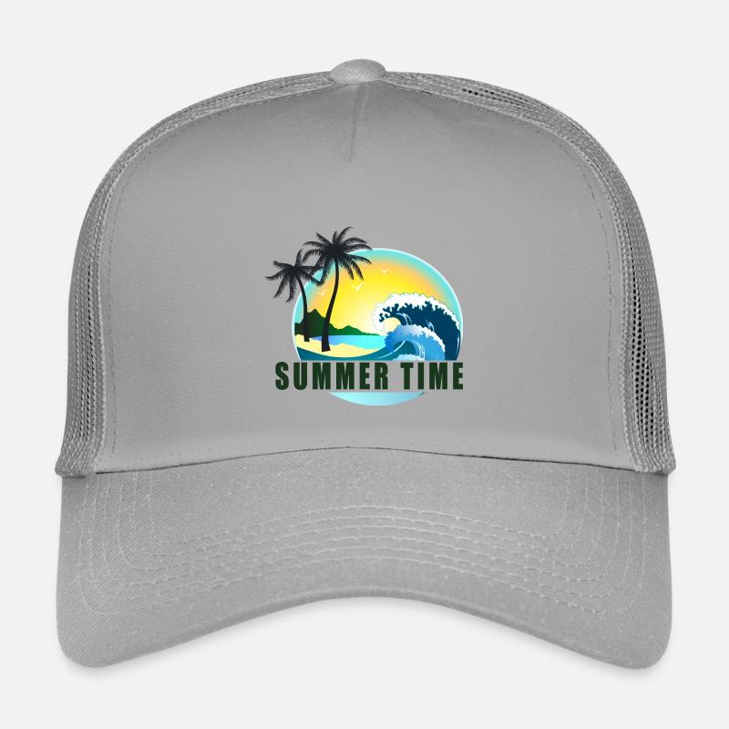 Panorama de la plage en été Casquette trucker enfant