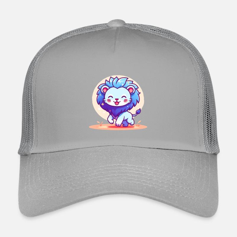 Kleiner blauer Löwe - Kinder Trucker-Cap - Hellgrau