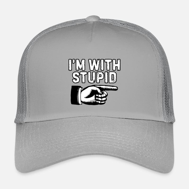 I'm With Stupid Index Finger Kids’ Trucker Cap