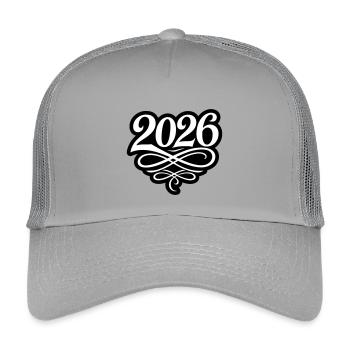 2026 year - Kids’ Trucker Cap - light grey - Front