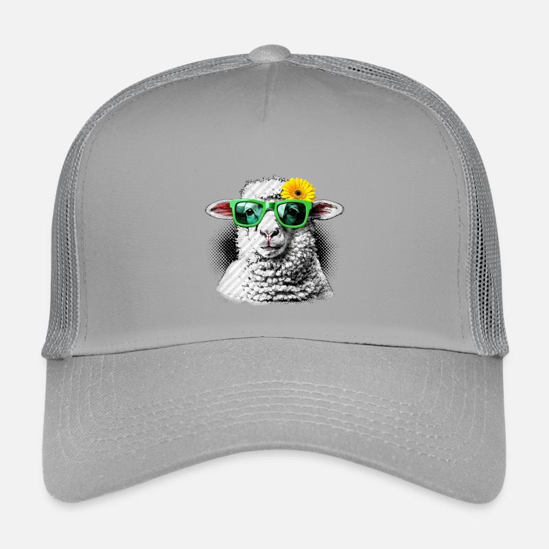 Modernes Schaf – Blume Gerbera Sonnenbrille Kunst Kinder Trucker-Cap