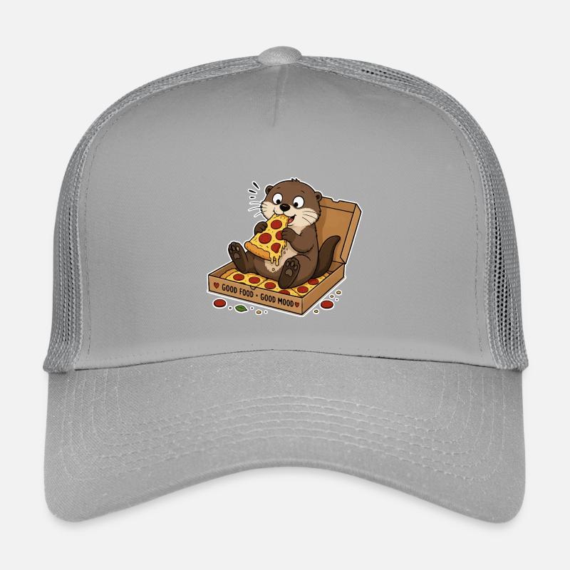 Loutre avec pizza : plaisir de collation dans une boîte Casquette trucker enfant
