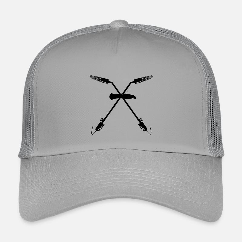 Zwei gekreuzte Gasbrenner Stanley Messer - Kinder Trucker-Cap - Hellgrau