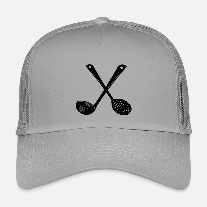 Crossed soup spoon and slotted spoon Kids’ Trucker Cap
