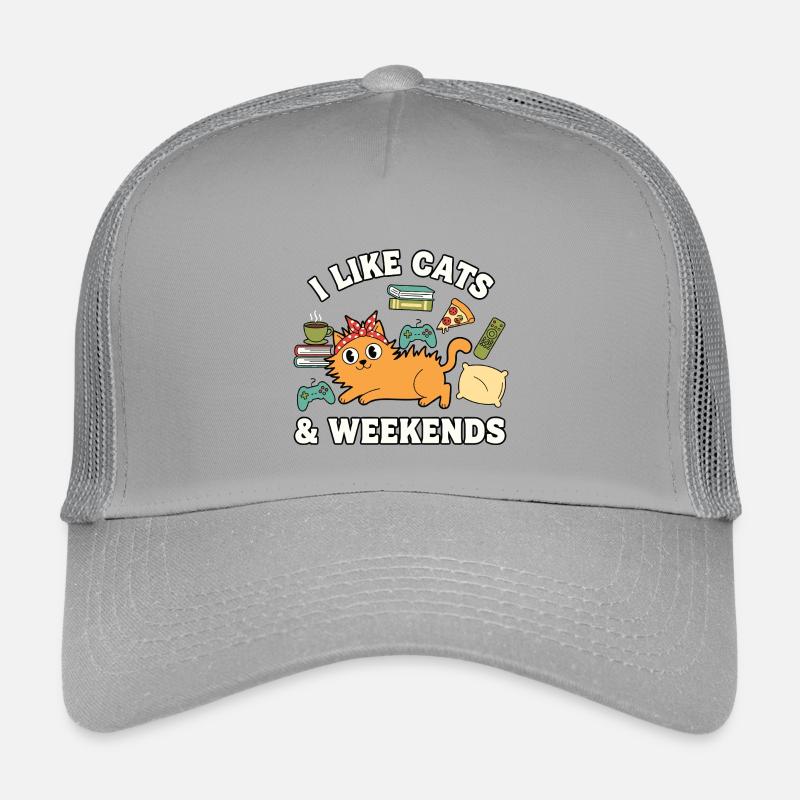 J’aime les chats et les chats du week-end, les chats relaxer Casquette trucker enfant