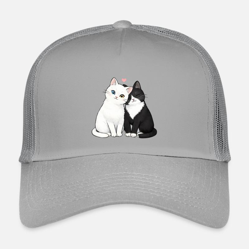 Katzenfreunde Duo Herzchen - Kinder Trucker-Cap - Hellgrau