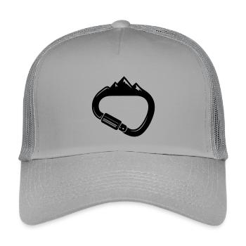 Karabiner und Berge – Einfach Klettern - Kinder Trucker-Cap - Hellgrau - Vorne