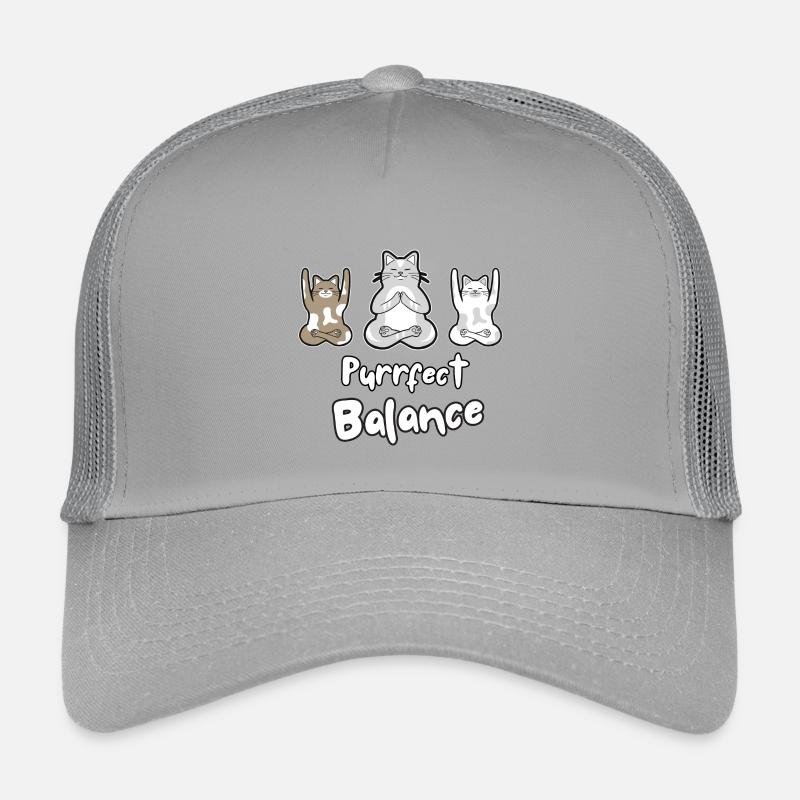 Purrfektes Gleichgewicht – CAT - Kinder Trucker-Cap - Hellgrau