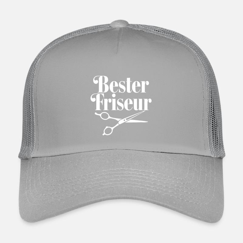 Bester Friseur mit Scheren-Logo - Kinder Trucker-Cap - Hellgrau