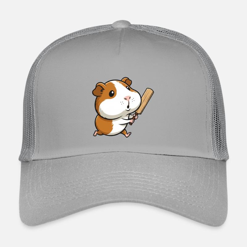 Dessin animé drôle de cochon d’Inde avec chauve-souris Casquette trucker enfant