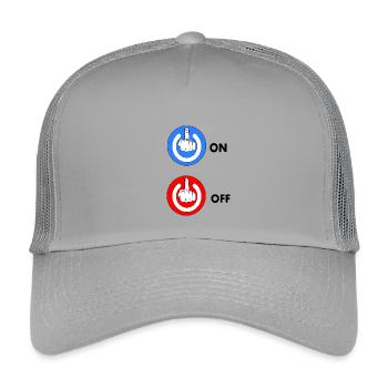 Middle finger ON and OFF - Kids’ Trucker Cap - light grey - Front