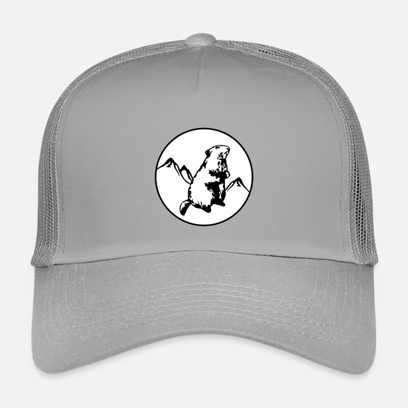 Murmeltier mit Bergen - Kinder Trucker-Cap - Hellgrau