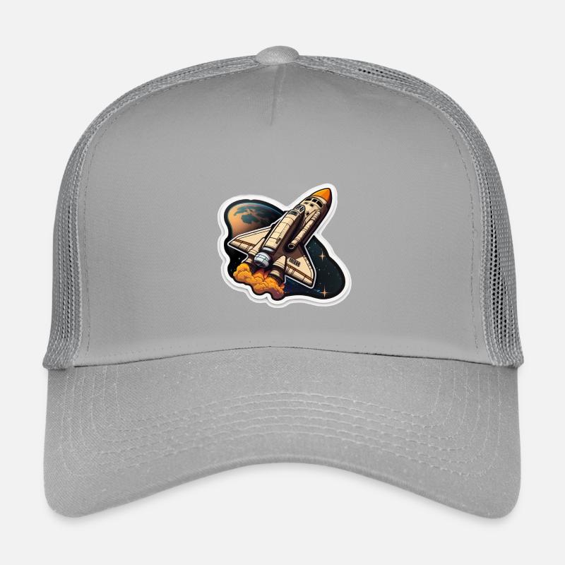 Fusée spatiale - Casquette trucker enfant - gris clair