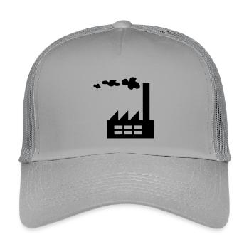 Factory logo with smoke - Kids’ Trucker Cap - light grey - Front