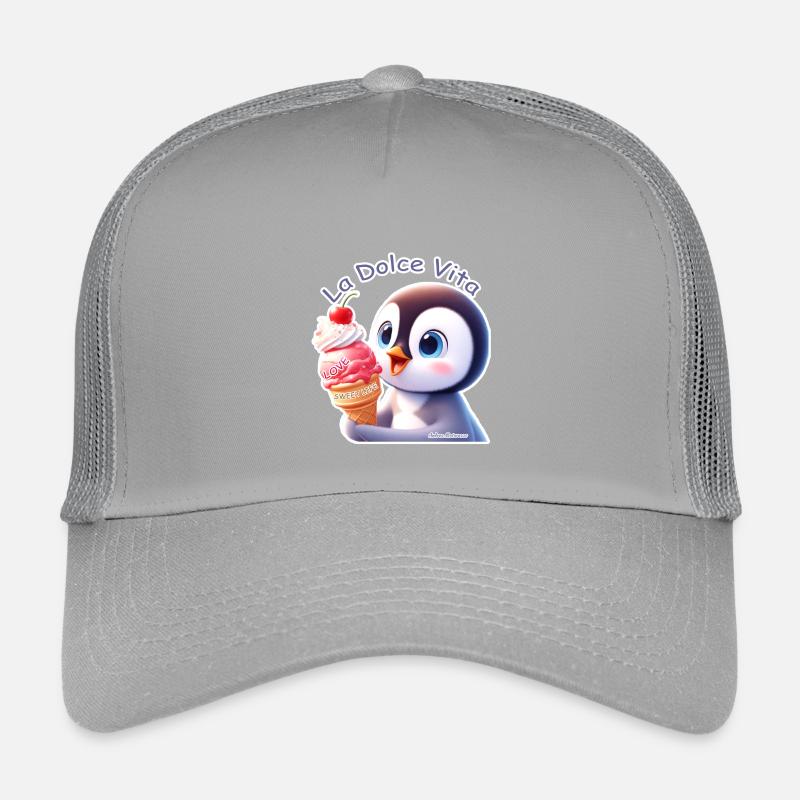 Pinguin - La Dolce Vita - Kinder Trucker-Cap - Hellgrau