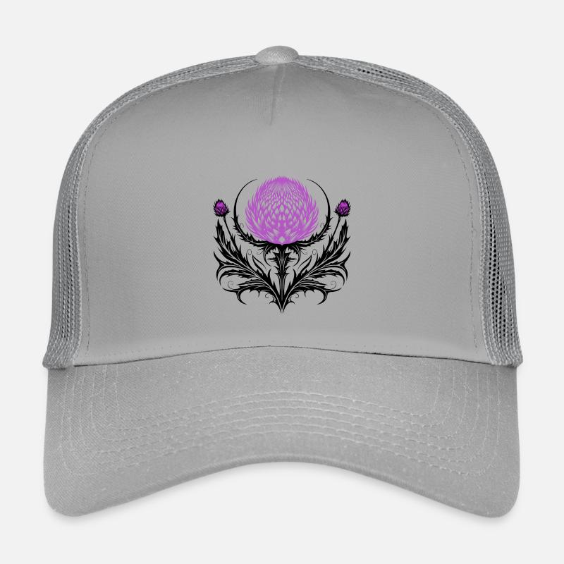 Distel Tattoo Chardon Ecossais Art Botanique Casquette trucker enfant