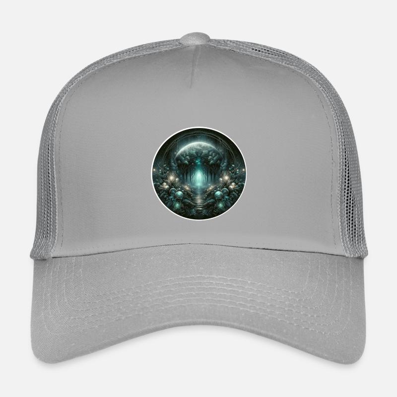 Circular Lunar Forest - Kids’ Trucker Cap - light grey