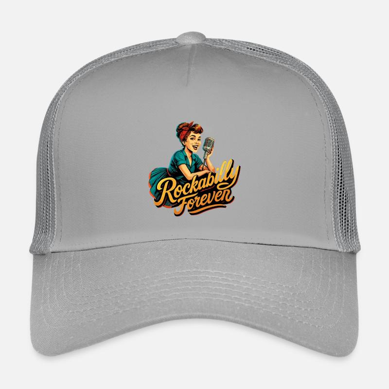 Rockabilly Forever Microphone anthracite des années 50 cadeau Casquette trucker enfant