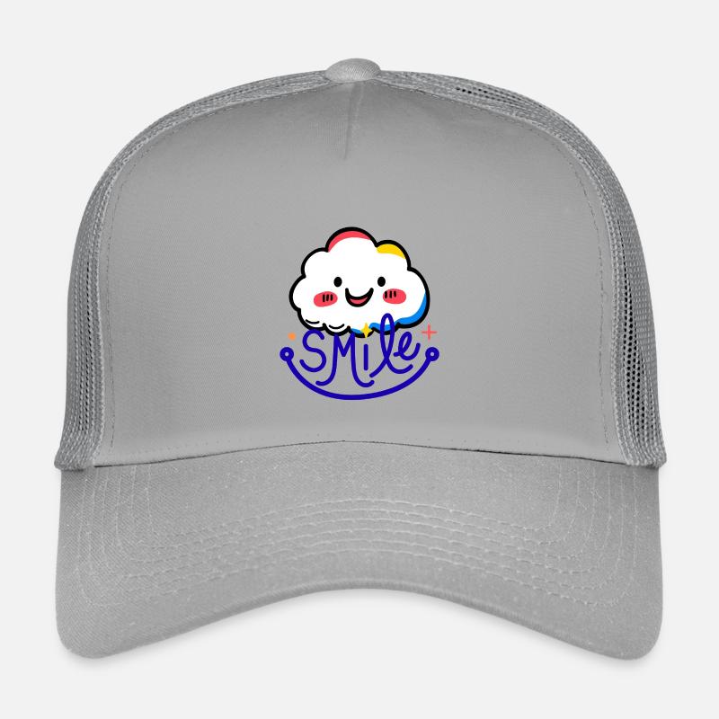 Eine Wolke und ein buntes Lächeln - Kinder Trucker-Cap - Hellgrau