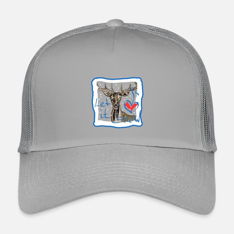 Hirschmotiv let it snow  - Kinder Trucker-Cap - Hellgrau