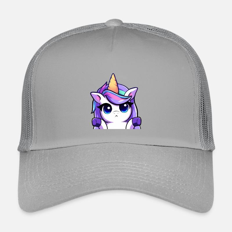 Lya Einhorn Schulterzuckend - Kinder Trucker-Cap - Hellgrau