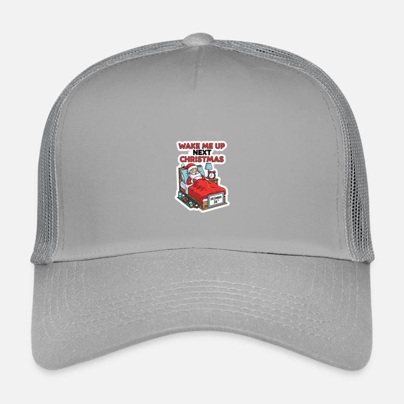 Weck mich nächstes Weihnachten auf - Kinder Trucker-Cap - Hellgrau