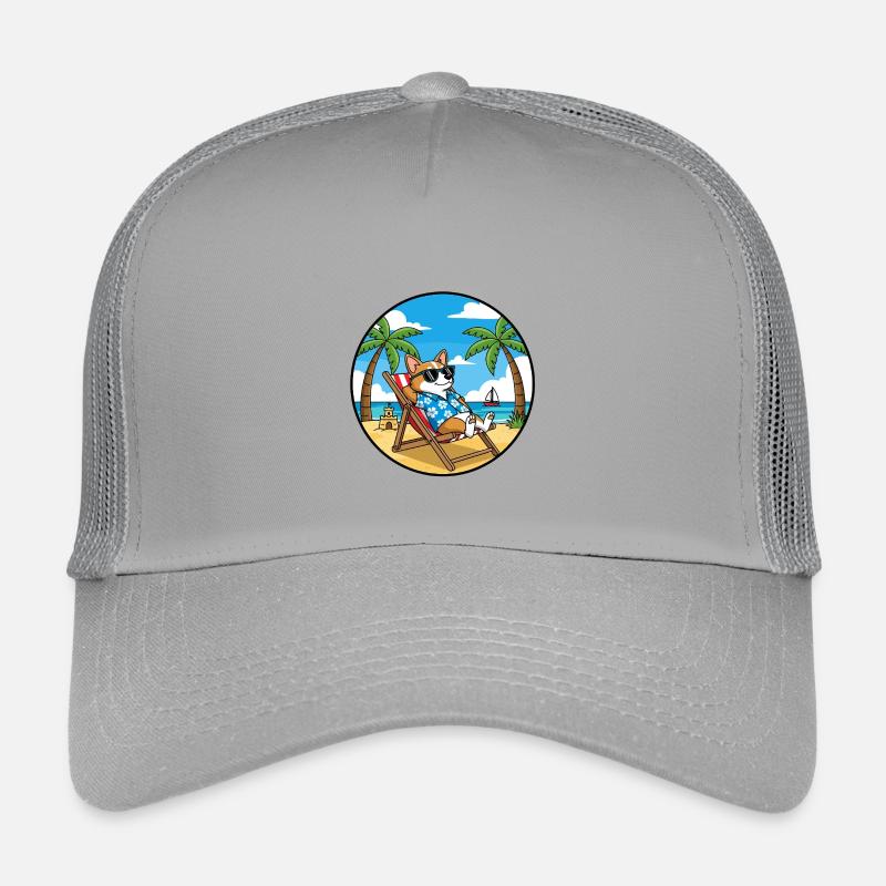 Cool Corgi Beach Vacation Summer Vibes Kids’ Trucker Cap