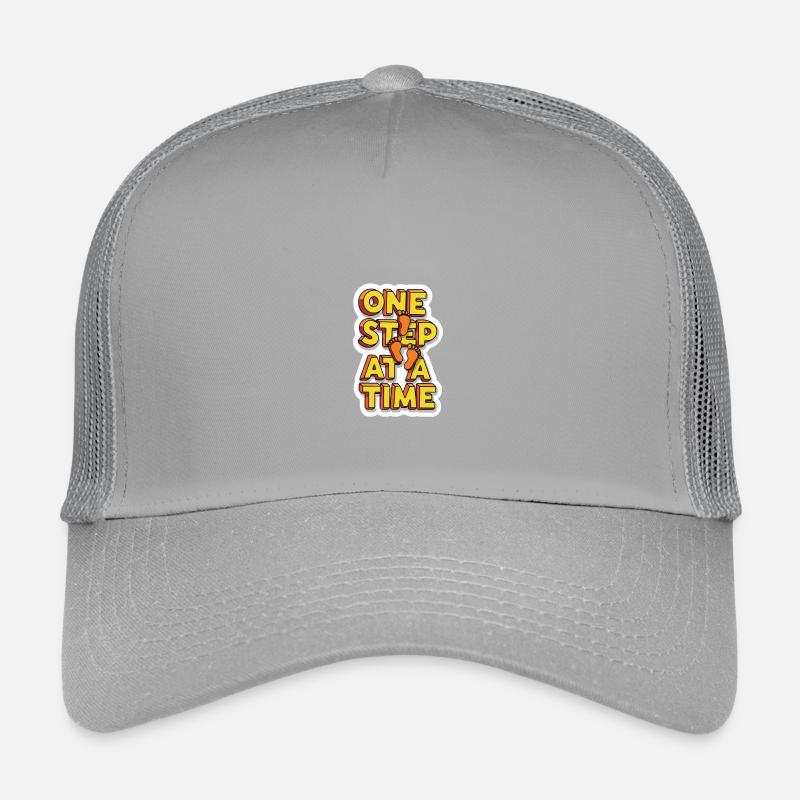 One Step at a Time Fuß-Grafik - Kinder Trucker-Cap - Hellgrau