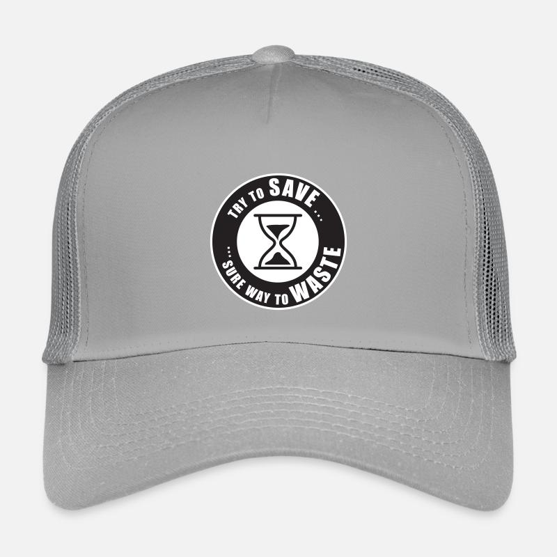 Zeit ist Geld – Sanduhr Warnung - Kinder Trucker-Cap - Hellgrau