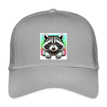 Raton laveur - Casquette trucker enfant - gris clair - Devant
