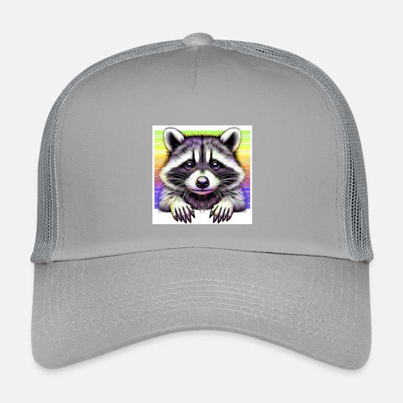 Waschbär - Kinder Trucker-Cap - Hellgrau