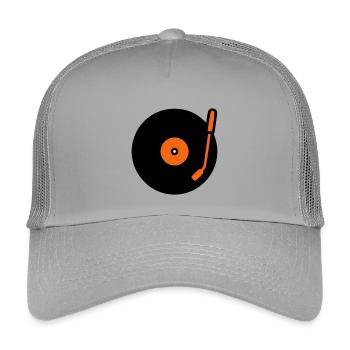 Retro Audio Vinyl Record Tonearm - Kids’ Trucker Cap - light grey - Front