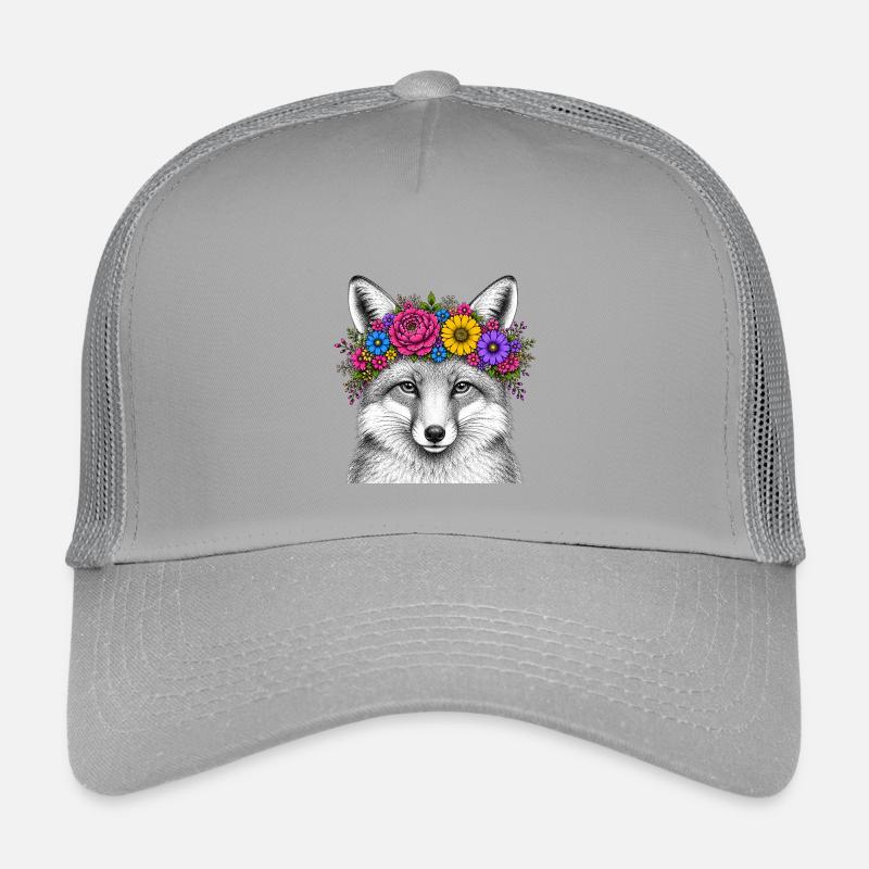 Tête de renard avec couronne de fleurs Casquette trucker enfant