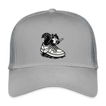 Squirrel in sneakers! - Kids’ Trucker Cap - light grey - Front
