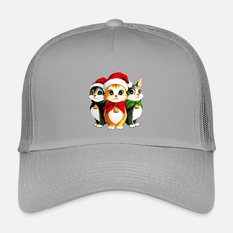 Kitten Christmas Kids’ Trucker Cap