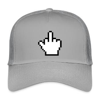 Mouse Hand Middle Finger Mouse Pointer - Kids’ Trucker Cap - light grey - Front