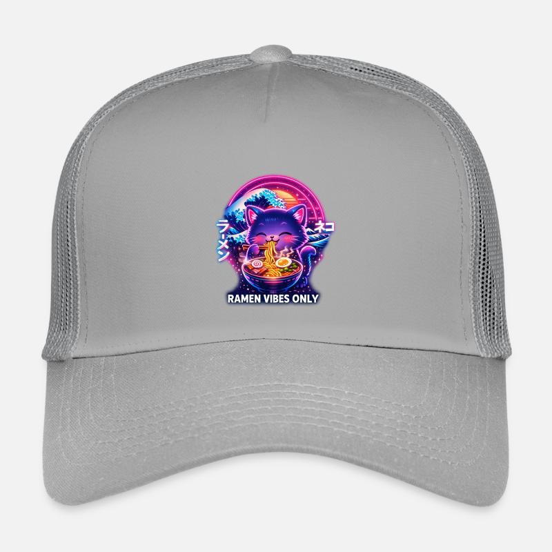Ramen Katze Neon Cyber Gaming Kinder Trucker-Cap