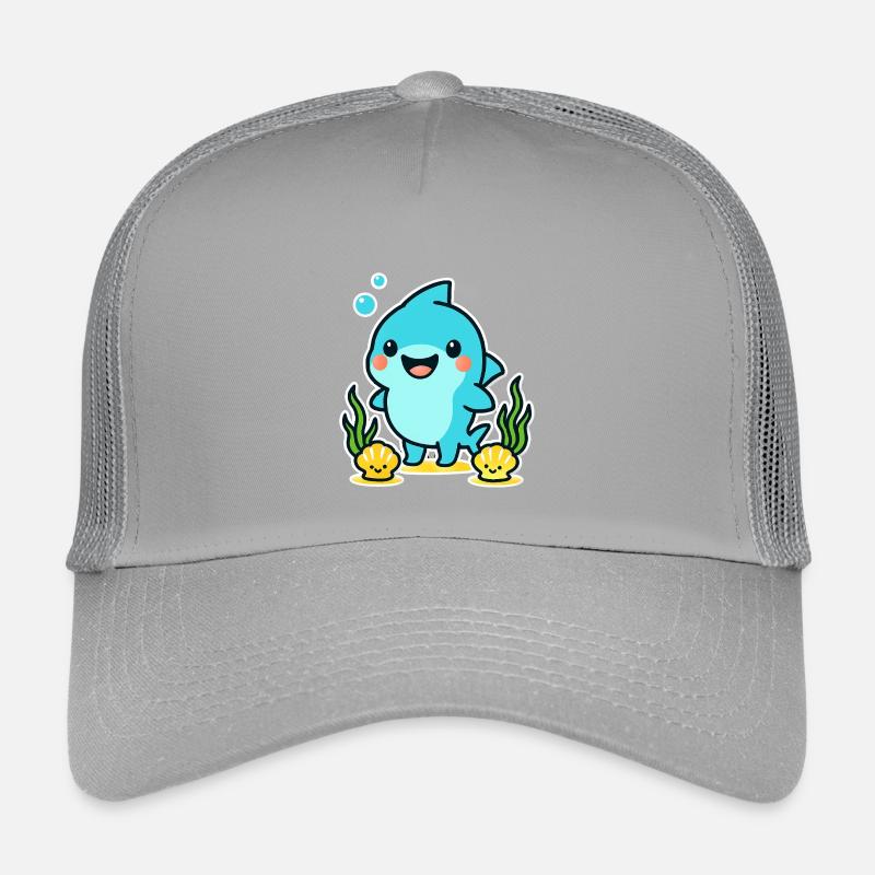Dolphin Underwater Delight - Kids’ Trucker Cap - light grey