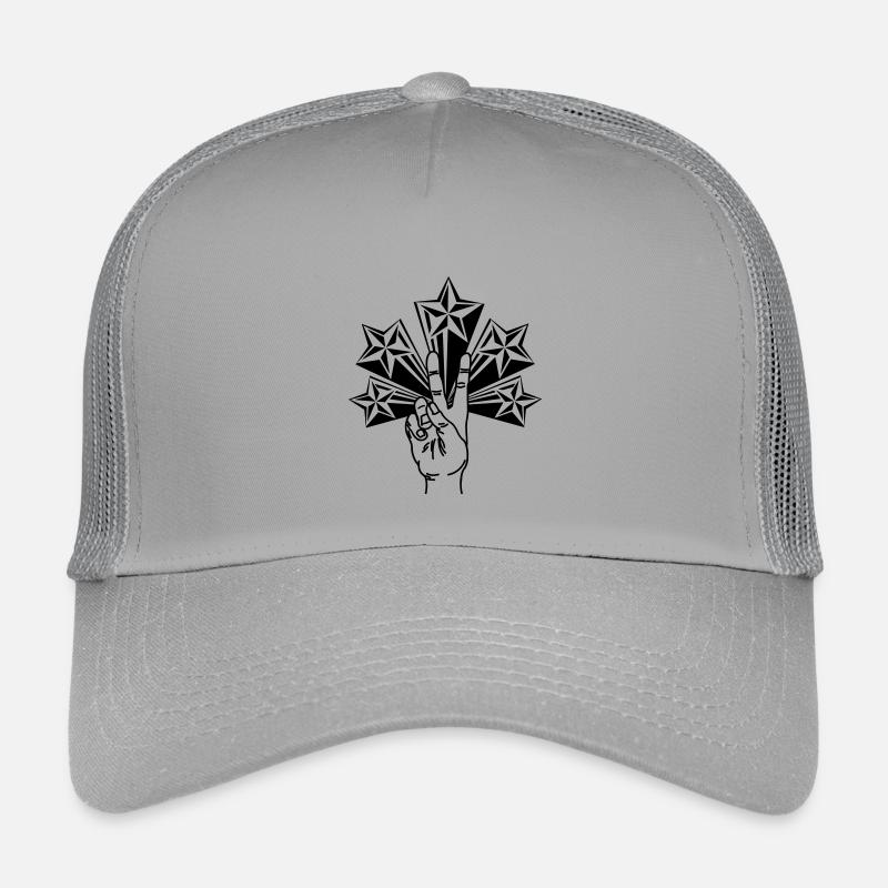 Cinq étoiles avec signe de paix V Casquette trucker enfant