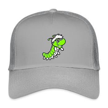 Nerd Caterpillar Intelligent Geek Worm Horn-rimmed Glasses Smart - Kids’ Trucker Cap - light grey - Front