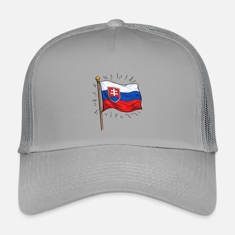 Slowakei Flagge mit Wappen - Kinder Trucker-Cap - Hellgrau