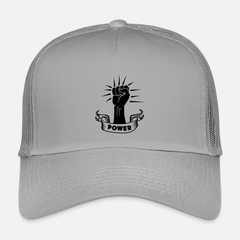 Power schwarze Faust - Kinder Trucker-Cap - Hellgrau