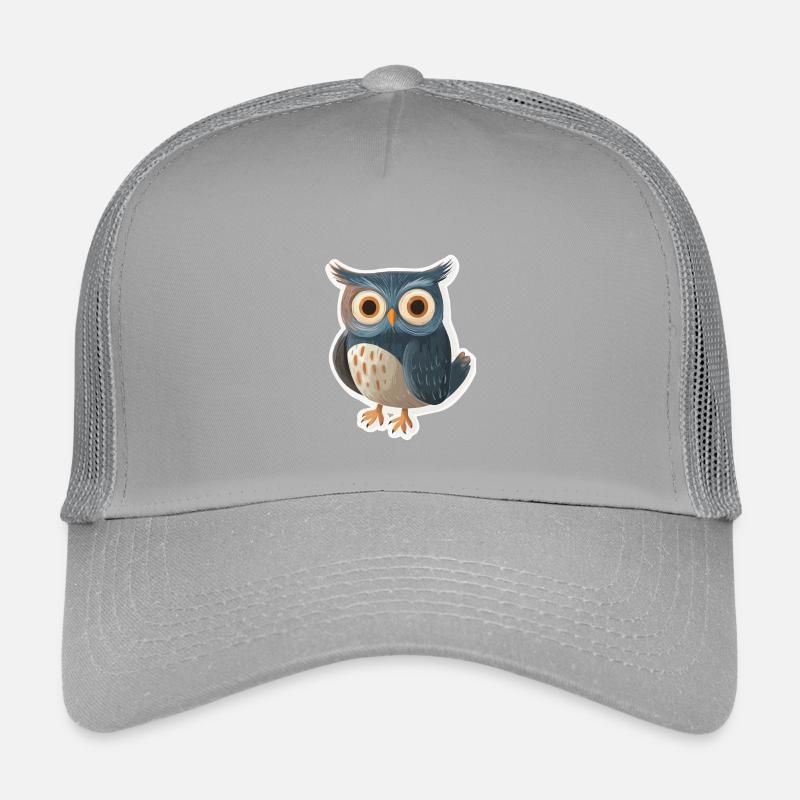 Eule - Kinder Trucker-Cap - Hellgrau