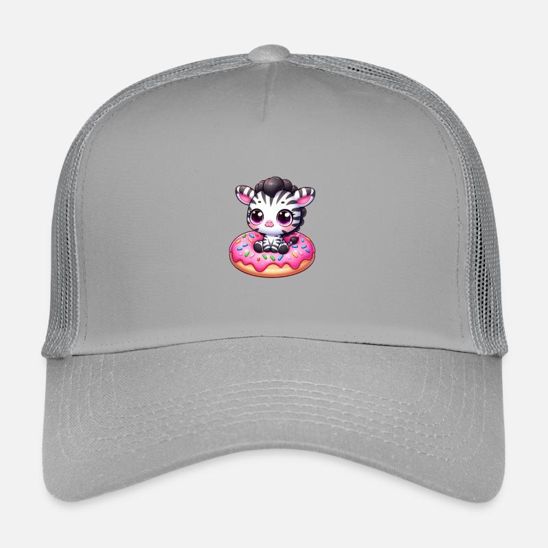 Cute Zebra Donut Dessert Funny Comic Kids’ Trucker Cap
